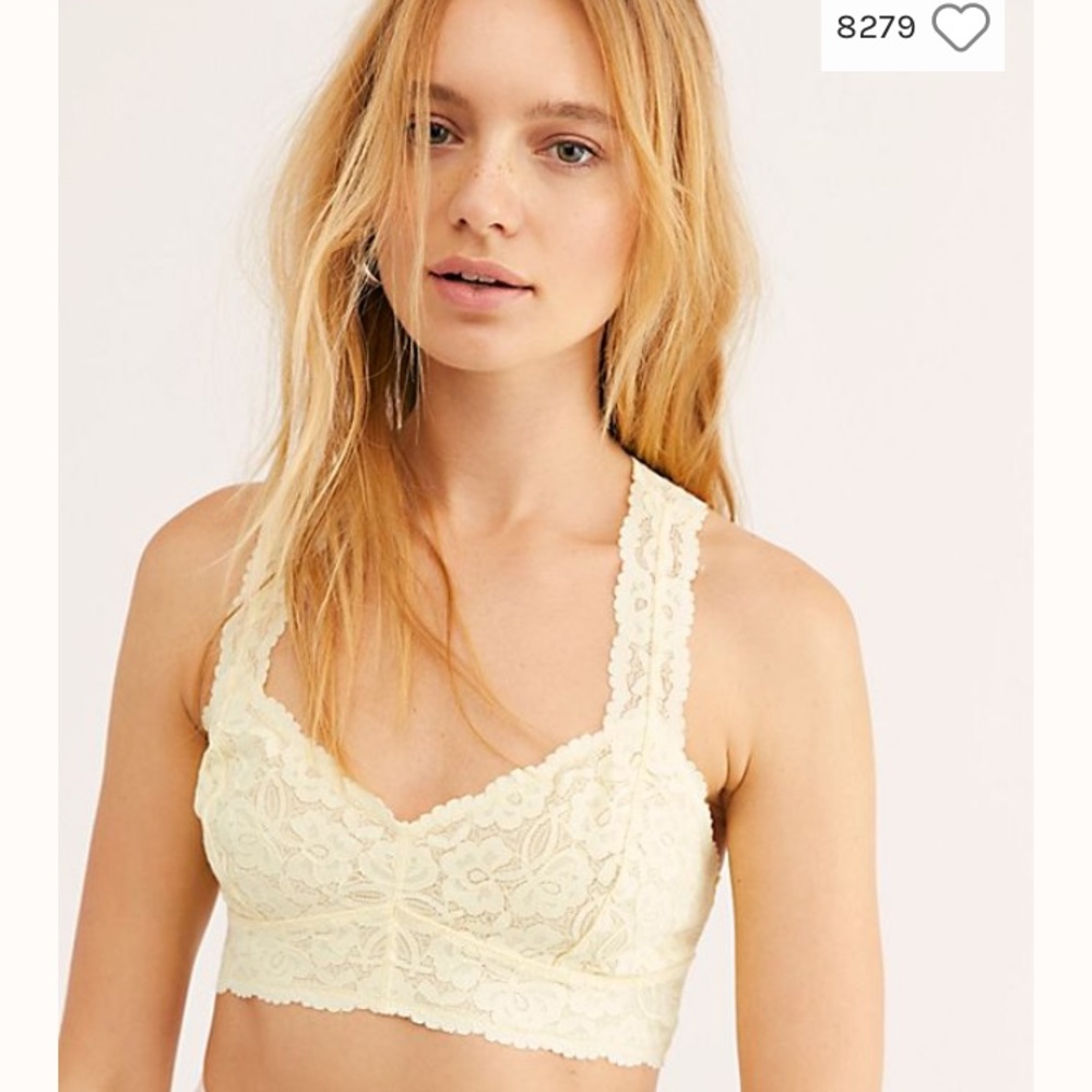 Free People Galloon Racerback Bralette, off-white